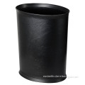 Durable Plastic Indoor Waste Bin with Leatherette Wrapped
